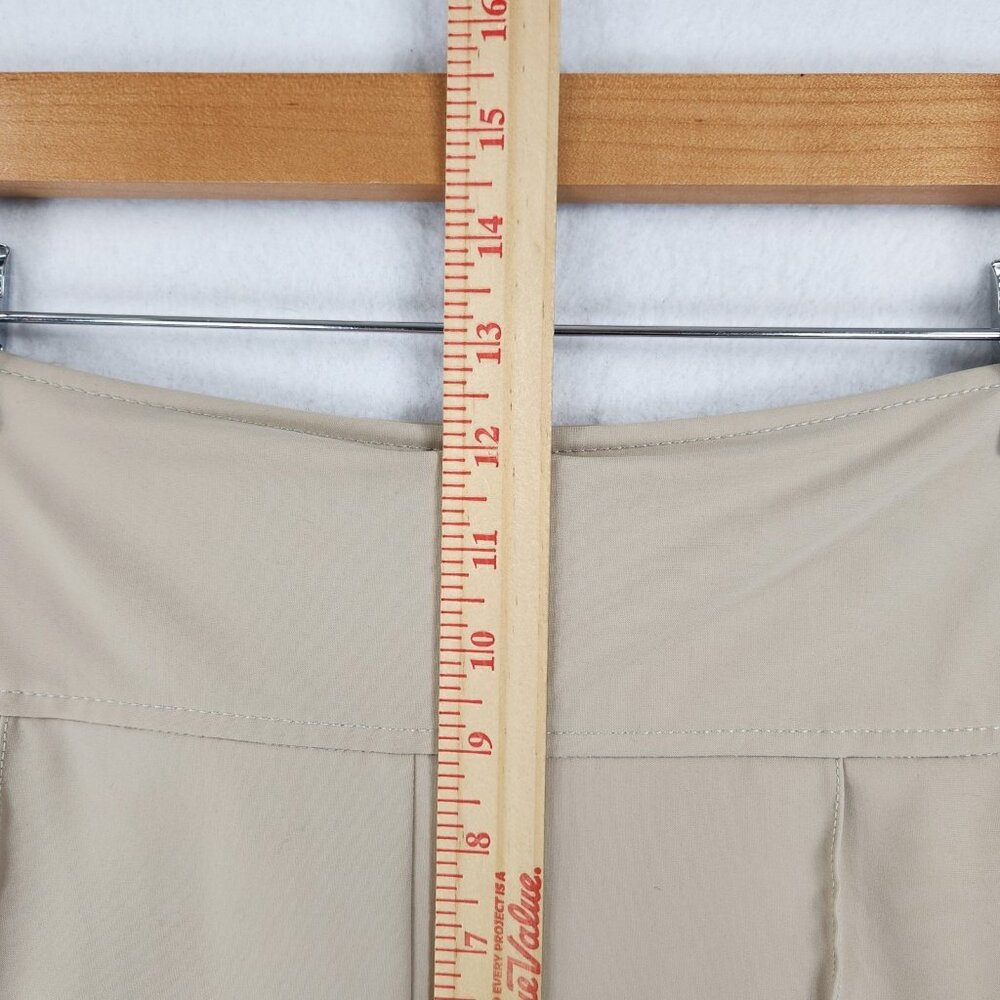 Athleta Pants Women 4 Petite Cream Stellar Wide Leg Crop Side Zip Stretch Casual - Picture 5 of 15